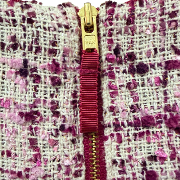 Crewcuts Girls Tweed Shift Dress Size 7 Burgundy Pink Sleeveless Lined - Picture 7 of 12